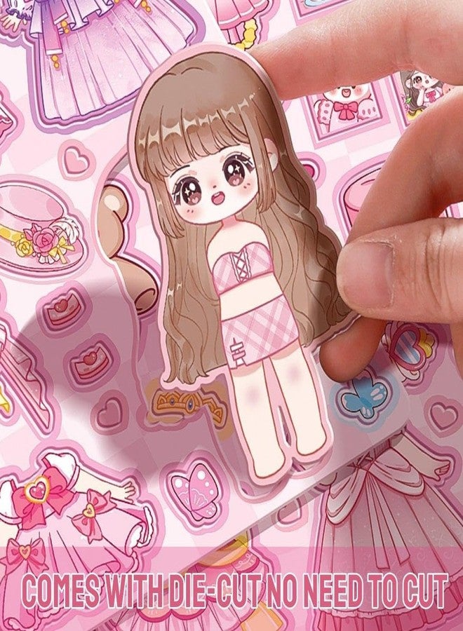 فيماس كواليتي دمية الأميرة المغناطيسية عالية الجودة، لعبة تلبيس مغناطيسية يمكنكِ صنعها بنفسكِ | ألعاب تمثيلية للبنات | كتاب دمى مغناطيسي للعب بالدمى للبنات - مجموعة ملصقات مغناطيسية قابلة لإعادة الاستخدام مع حامل ومشاهد، مناسبة للأطفال من عمر 3 سنوات فما فوق - Image 4